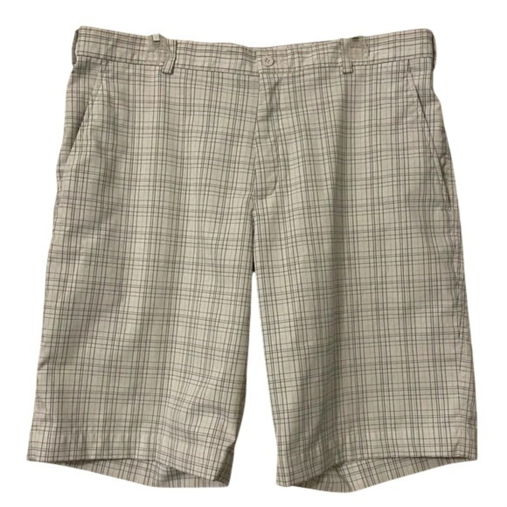 Nike Men's White Blue Plaid‎ Golf Shorts 36 Waist